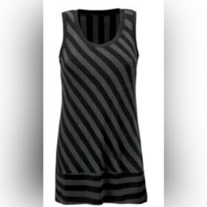CAbi Align Black and Gray Striped Tunic Top Like New! M